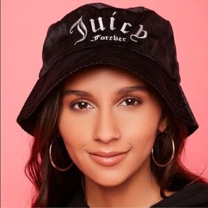 JUICY COUTURE TERRY CLOTH BUCKET HAT - BLACK ONE SIZE (BRAND NEW)